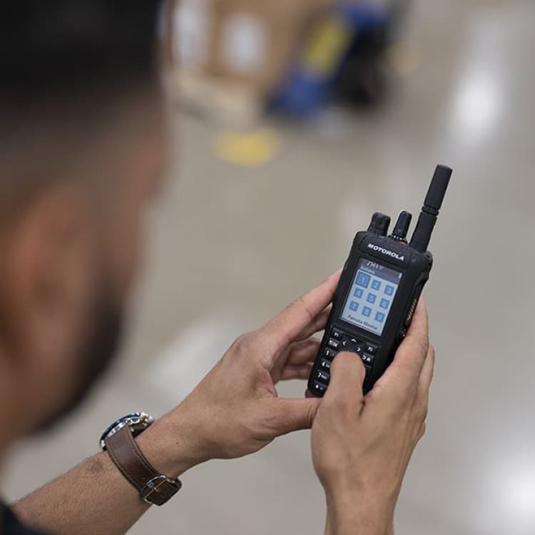 Motorola digital portable radio used in a commercial environment