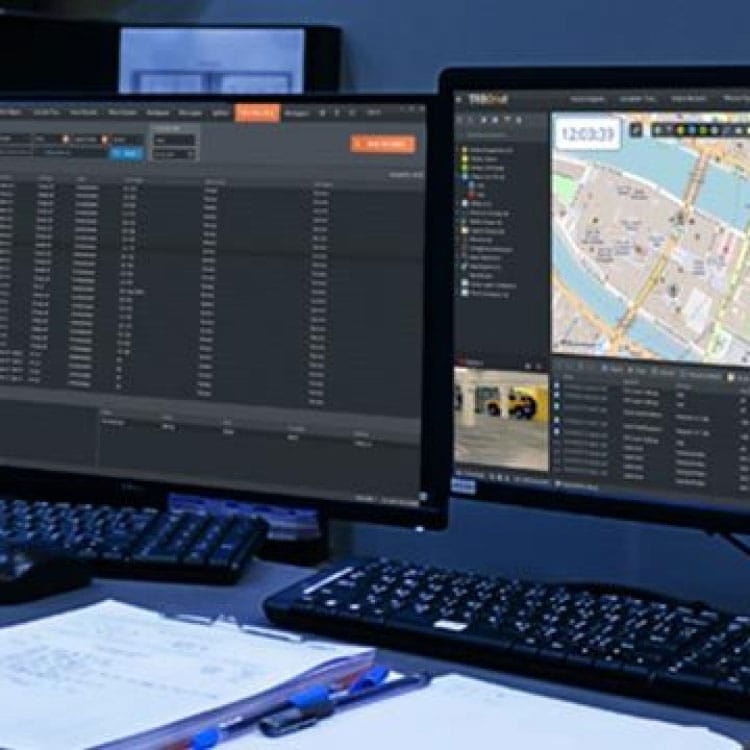 Radio dispatch and fleet management across control-room monitors